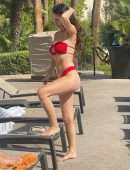 Iva Kovacevic Booty in a Red Bikini at her Luxury Pool in Las Vegas