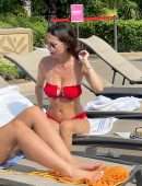 Iva Kovacevic Booty in a Red Bikini at her Luxury Pool in Las Vegas