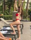 Iva Kovacevic Booty in a Red Bikini at her Luxury Pool in Las Vegas
