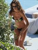 Izabel Goulart Booty in Black Thong Bikini in Mykonos