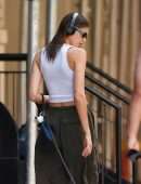 Kaia Gerber in White Tank Top, Steps Out in New York City