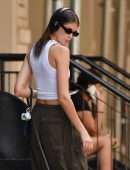 Kaia Gerber in White Tank Top, Steps Out in New York City