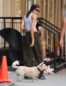 Kaia Gerber in White Tank Top, Steps Out in New York City