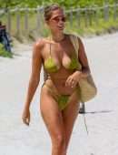 Kara del Toro Cleavage and Booty in Tiny Bikini on a Beach in Miami