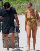 Kara del Toro Cleavage and Booty in Tiny Bikini on a Beach in Miami