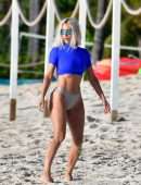 Kim Kardashian Cameltoe at the Beach in Turks and Caicos