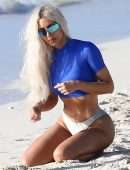 Kim Kardashian Cameltoe at the Beach in Turks and Caicos
