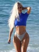 Kim Kardashian Cameltoe at the Beach in Turks and Caicos
