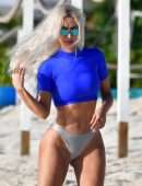 Kim Kardashian Cameltoe at the Beach in Turks and Caicos