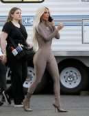 Kim Kardashian Booty in Skin-Tight Outfit in Los Angeles