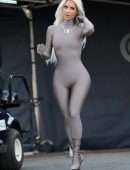 Kim Kardashian Booty in Skin-Tight Outfit in Los Angeles