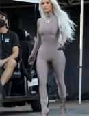 Kim Kardashian Booty in Skin-Tight Outfit in Los Angeles