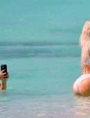 Kim Kardashian Booty in Transparent Wet Bikini on a Beach in Turks and Caicos