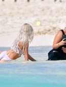Kim Kardashian Booty in Transparent Wet Bikini on a Beach in Turks and Caicos