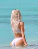 Kim Kardashian Booty in Transparent Wet Bikini on a Beach in Turks and Caicos