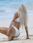 Kim Kardashian Booty in Transparent Wet Bikini on a Beach in Turks and Caicos
