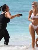 Kim Kardashian Booty in Transparent Wet Bikini on a Beach in Turks and Caicos