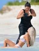 Kim Kardashian Booty in Transparent Wet Bikini on a Beach in Turks and Caicos