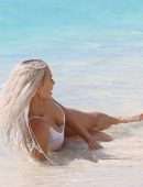 Kim Kardashian Booty in Transparent Wet Bikini on a Beach in Turks and Caicos