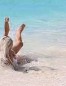Kim Kardashian Booty in Transparent Wet Bikini on a Beach in Turks and Caicos
