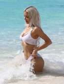 Kim Kardashian Booty in Transparent Wet Bikini on a Beach in Turks and Caicos
