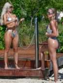 Kim Kardashian and Khloe Kardashian Booty in Bikini in Turks and Caicos