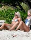 Kim Kardashian and Khloe Kardashian Booty in Bikini in Turks and Caicos