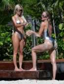 Kim Kardashian and Khloe Kardashian Booty in Bikini in Turks and Caicos
