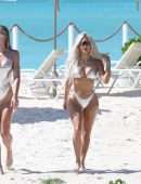 Kim Kardashian and Khloe Kardashian Booty in Bikini in Turks and Caicos