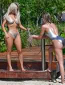 Kim Kardashian and Khloe Kardashian Booty in Bikini in Turks and Caicos