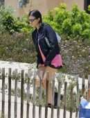 Kourtney Kardashian Upskirt Leggy, at a Birthday Party in Malibu