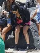Kourtney Kardashian Upskirt Leggy, at a Birthday Party in Malibu