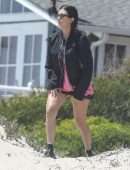 Kourtney Kardashian Upskirt Leggy, at a Birthday Party in Malibu