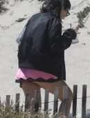 Kourtney Kardashian Upskirt Leggy, at a Birthday Party in Malibu