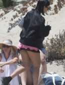 Kourtney Kardashian Upskirt Leggy, at a Birthday Party in Malibu