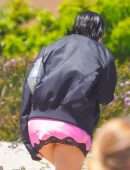 Kourtney Kardashian Upskirt Leggy, at a Birthday Party in Malibu