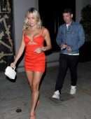 Kristin Cavallari Leggy in Revealing Dress at Craig’s in West Hollywood