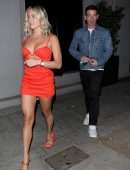 Kristin Cavallari Leggy in Revealing Dress at Craig’s in West Hollywood