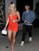 Kristin Cavallari Leggy in Revealing Dress at Craig’s in West Hollywood