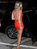 Kristin Cavallari Leggy in Revealing Dress at Craig’s in West Hollywood