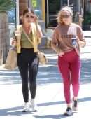 Lucy Hale in Leggings, Out with a Friend in Studio City
