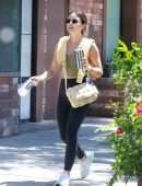 Lucy Hale in Leggings, Out with a Friend in Studio City