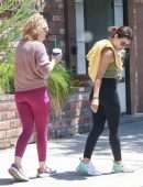 Lucy Hale in Leggings, Out with a Friend in Studio City