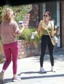 Lucy Hale in Leggings, Out with a Friend in Studio City