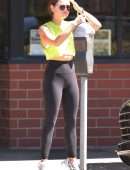 Lucy Hale in Tights Outside a Yoga Class in Los Angeles