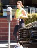 Lucy Hale in Tights Outside a Yoga Class in Los Angeles