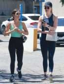 Lucy Hale in Tights, Leaving a Workout in Los Angeles