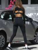 Malia Ann Obama in a Black Leggings with a Friend in Brentwood