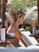 Millie Bobby Brown Booty in Thong Bikini at a Beach in Sardinia