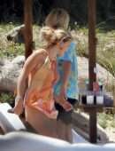 Millie Bobby Brown Booty in Thong Bikini at a Beach in Sardinia